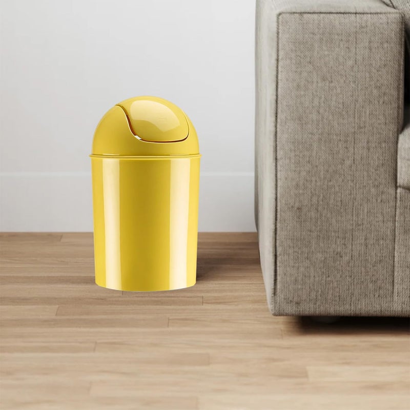 Umbra 1.25 Gallon Mini Waste Can with Removable Swing-Top Lid - Small Garbage Bin for Kitchen, Bathroom, Bedroom, Office - Compact Trash Can Fit Under Tables & Counters - Yellow - Image 5